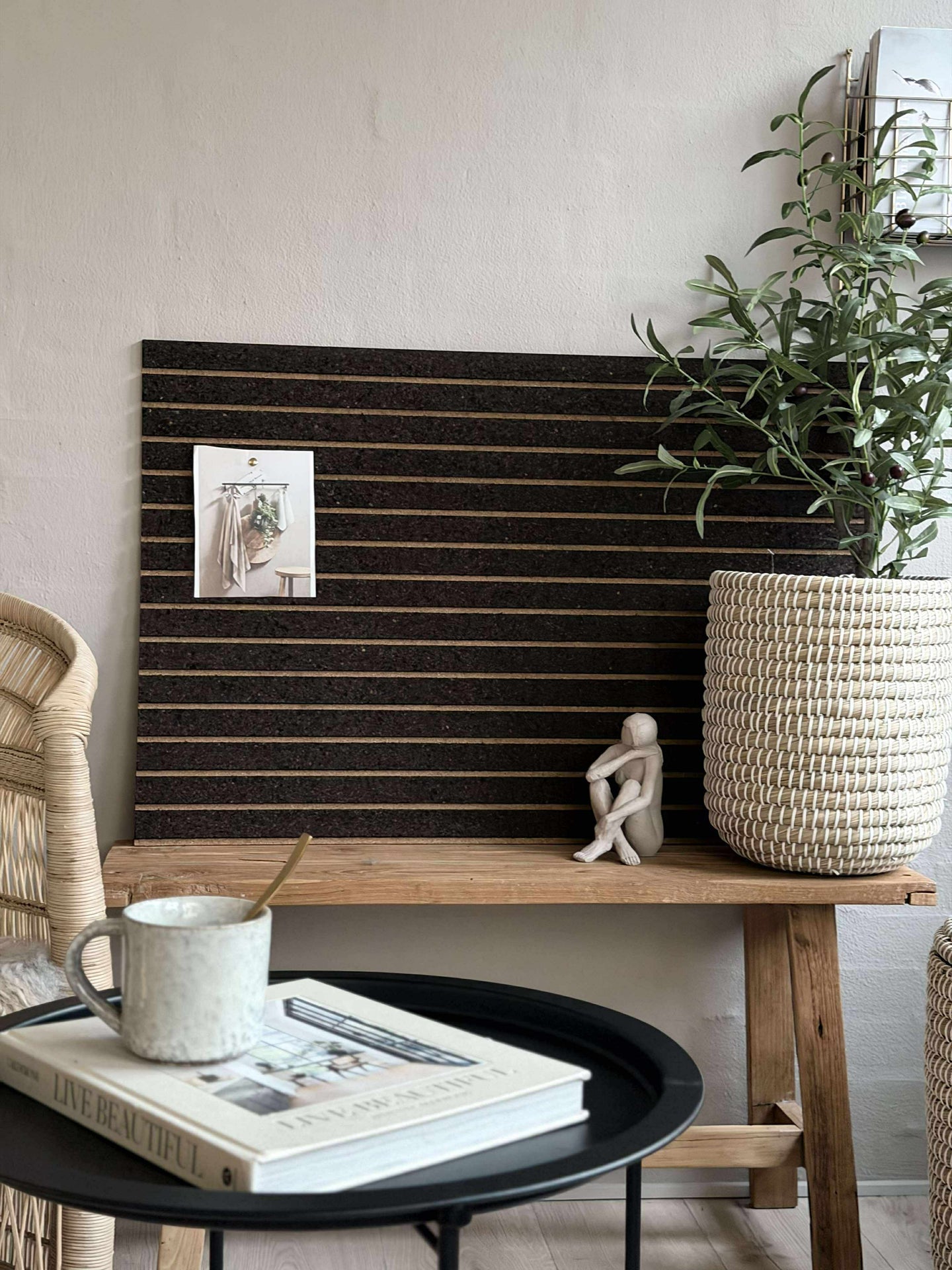 Korkplatte mit Paneeleffekt NEW Dark - Schallabsorbierend
