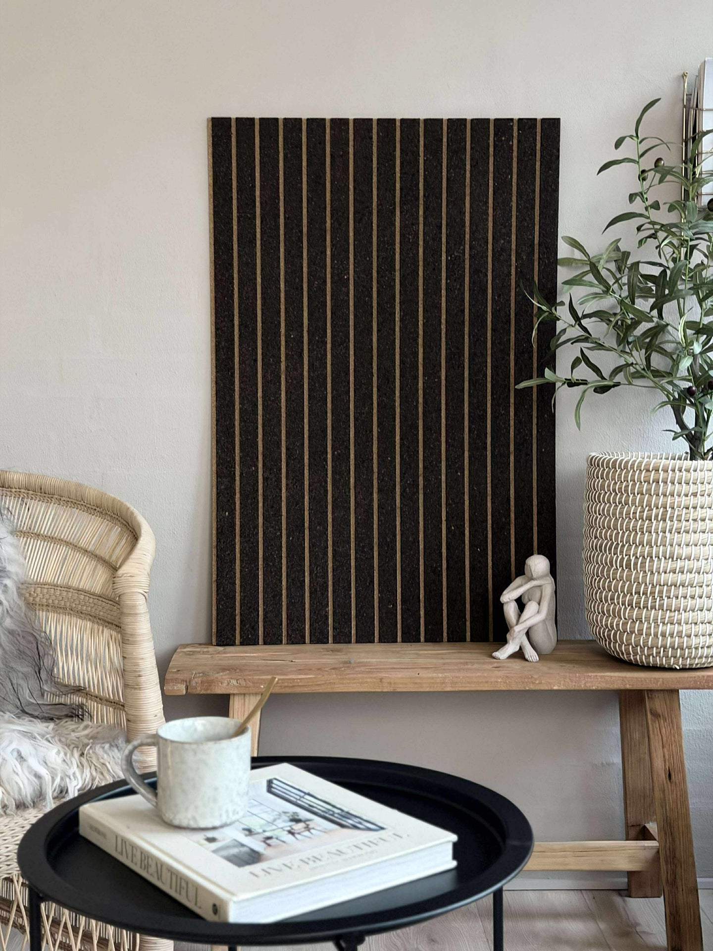 Korkplatte mit Paneeleffekt NEW Dark - Schallabsorbierend