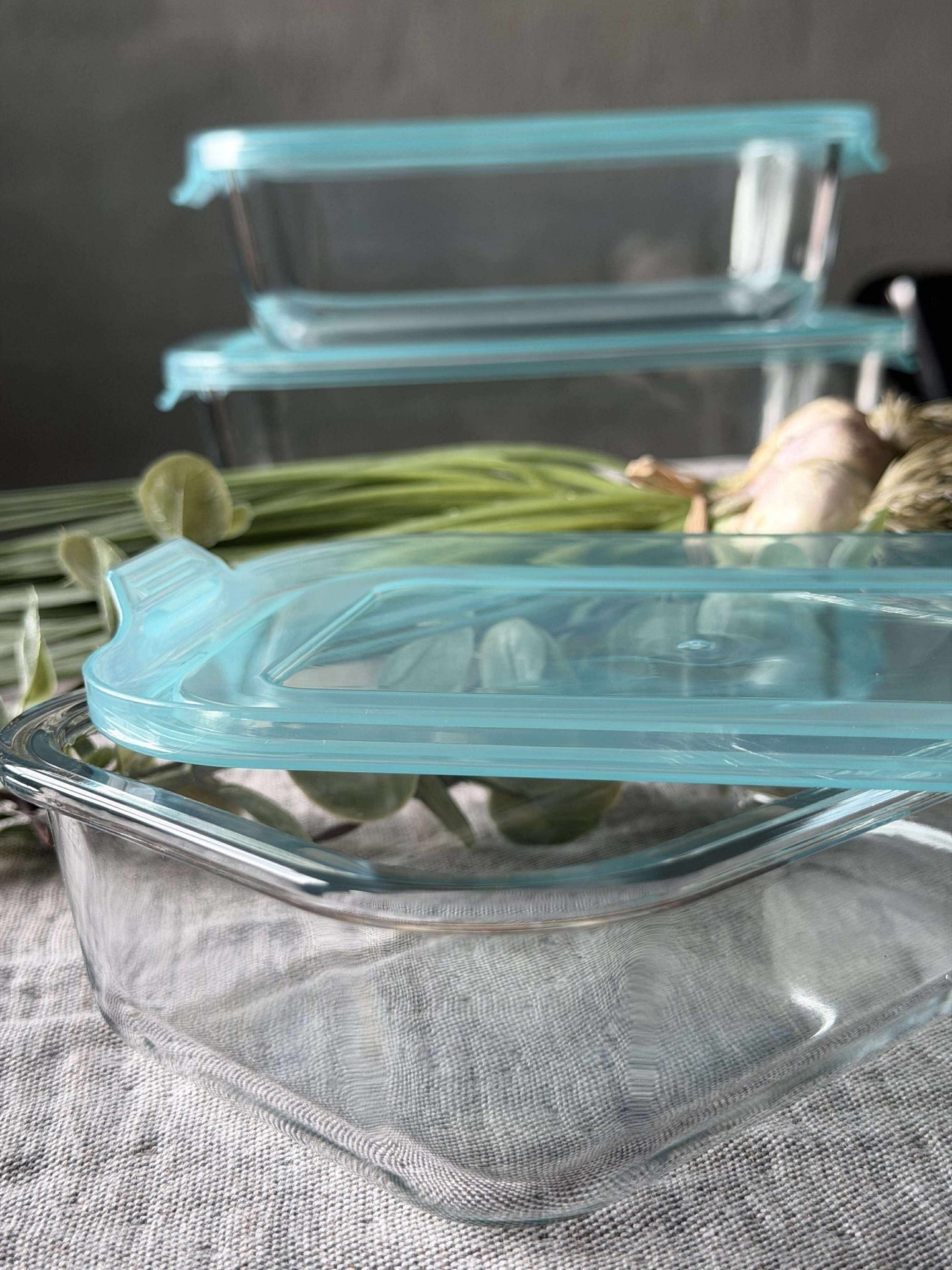 Aufbewahrungsbehälter aus Glas – Set mit 3 Stück