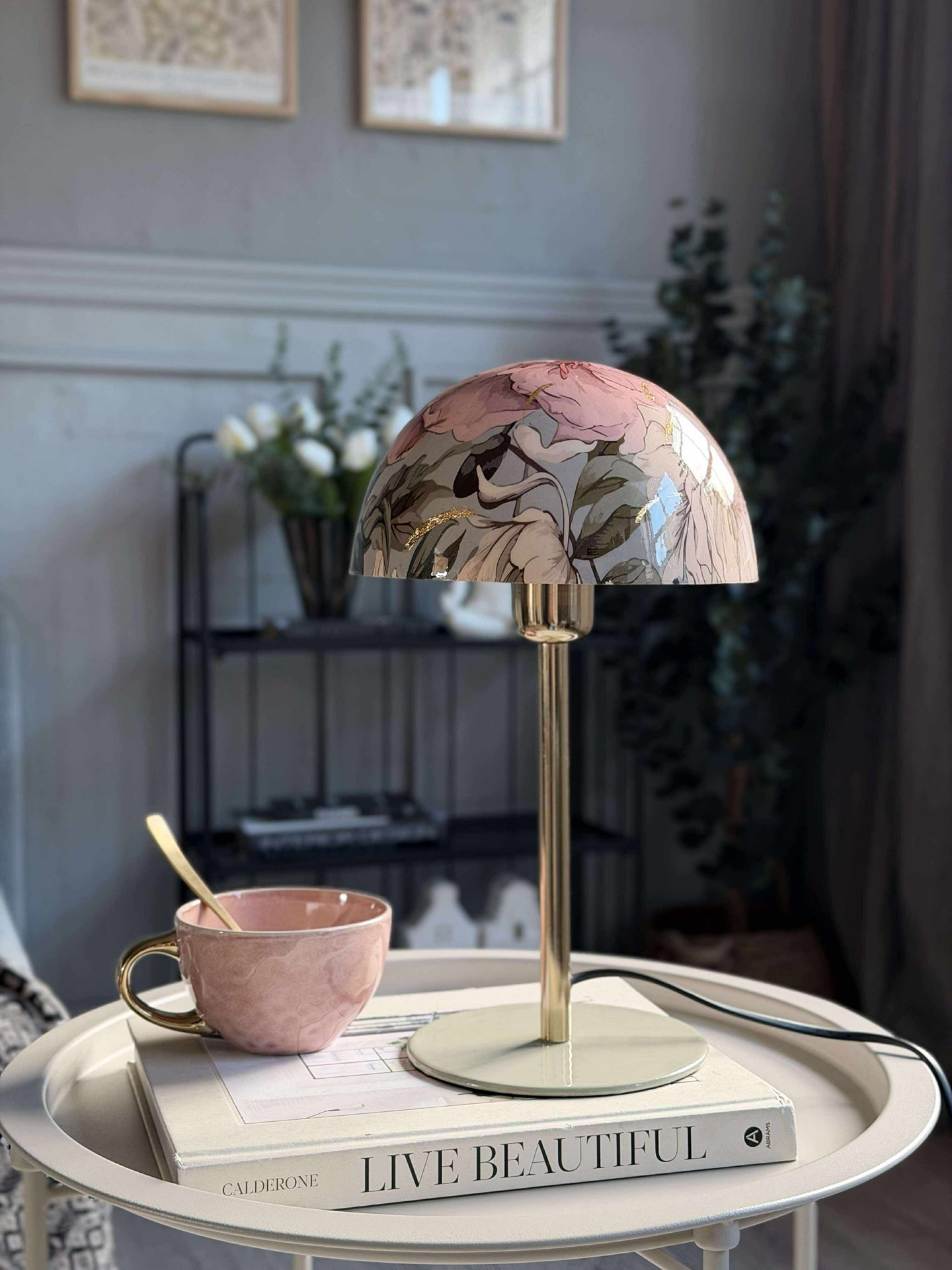 Tischlampe flower / gold
