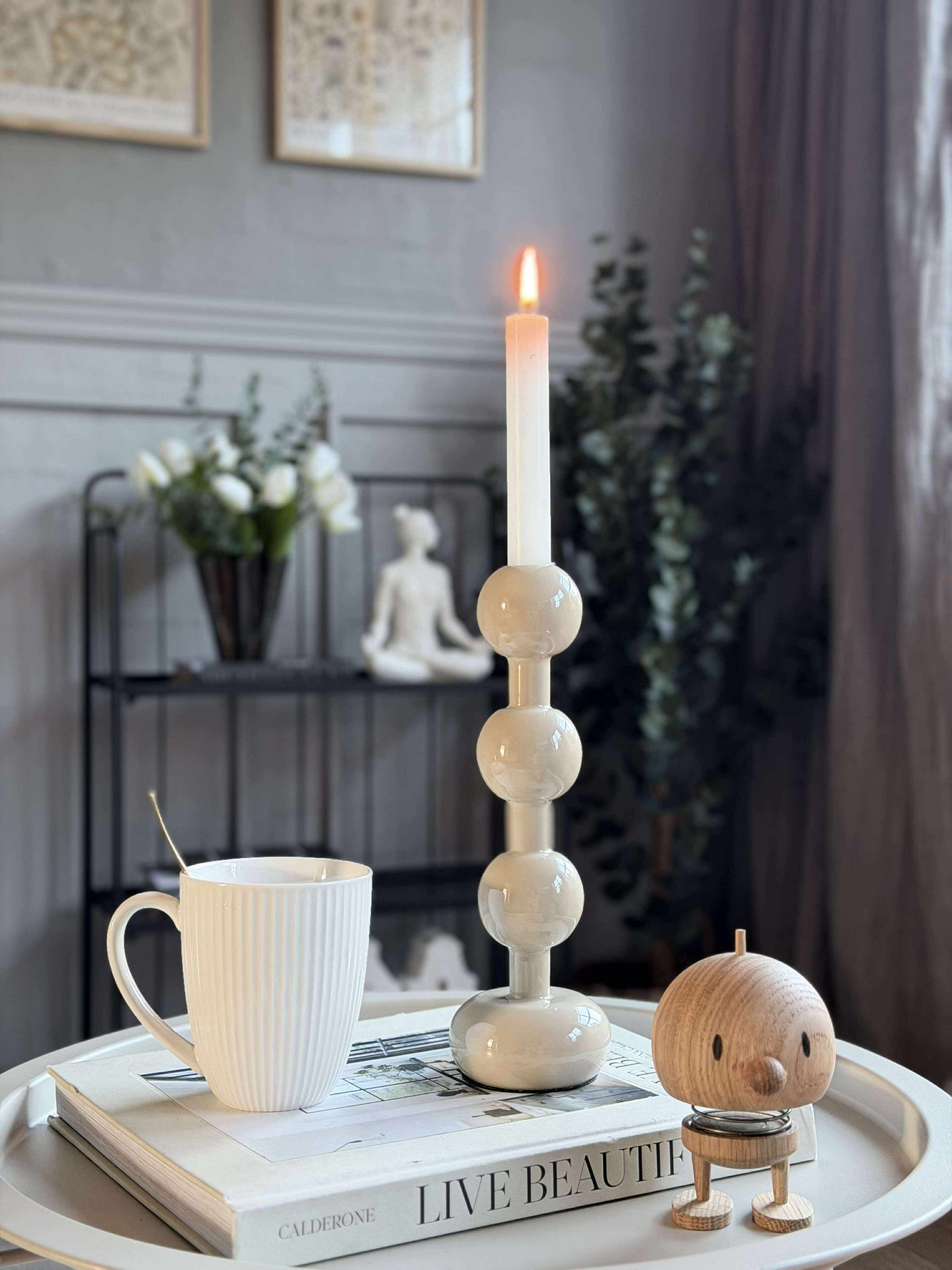 Kerzenhalter Beige