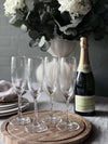 Champagnerglas Geriffelt mit Goldrand - 4 Stück.
