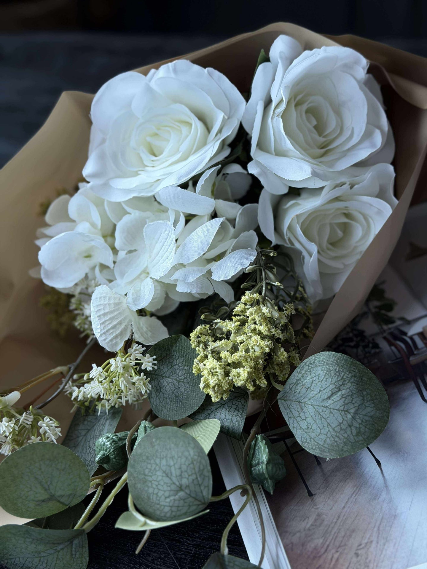 Strauß mit Hortensie - Weiß