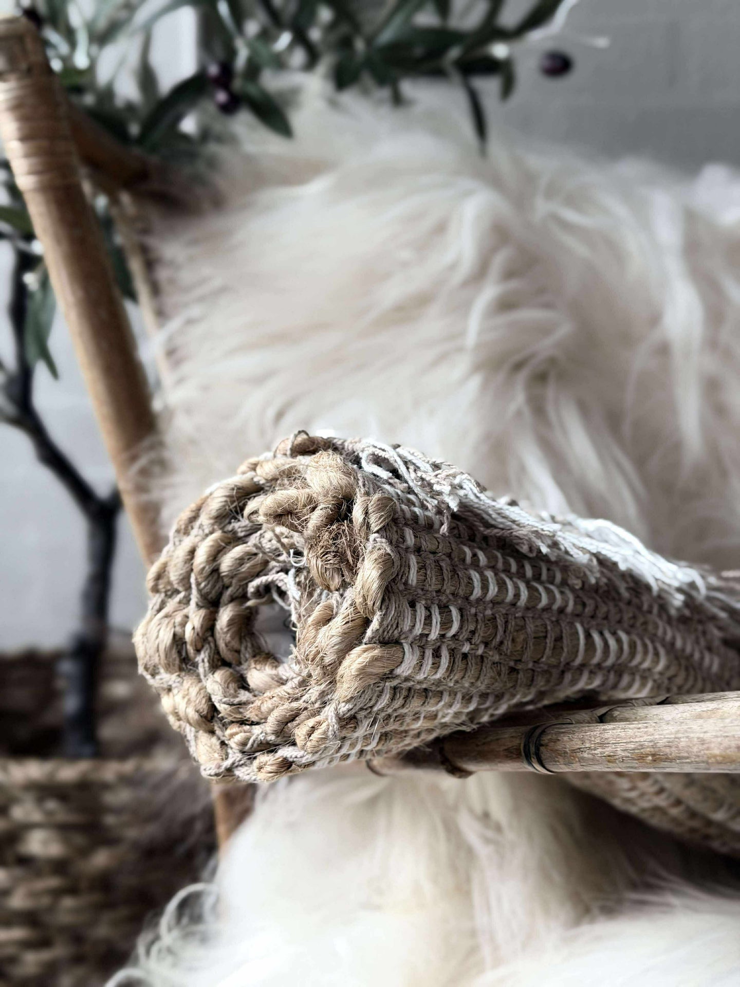 Türmatte Jute mit Fransen - Natur