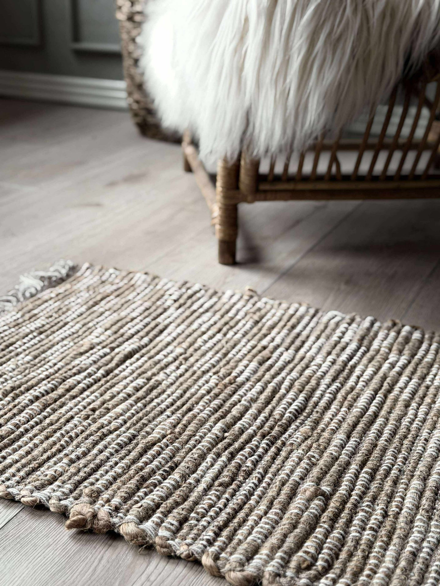 Türmatte Jute mit Fransen - Natur