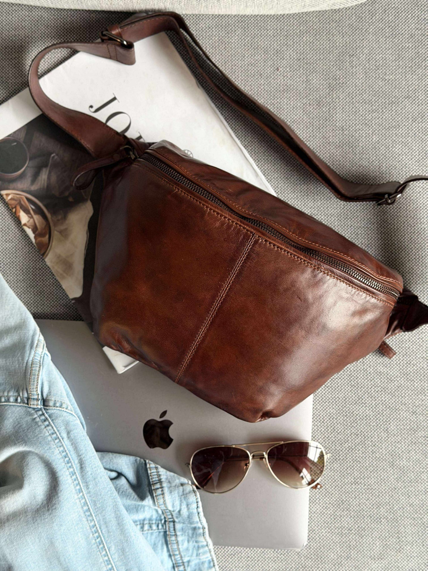 Bauchtasche Olivia Dark Cognac