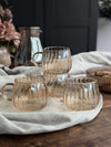 Glasbecher mit Rillen - 4 Stk.