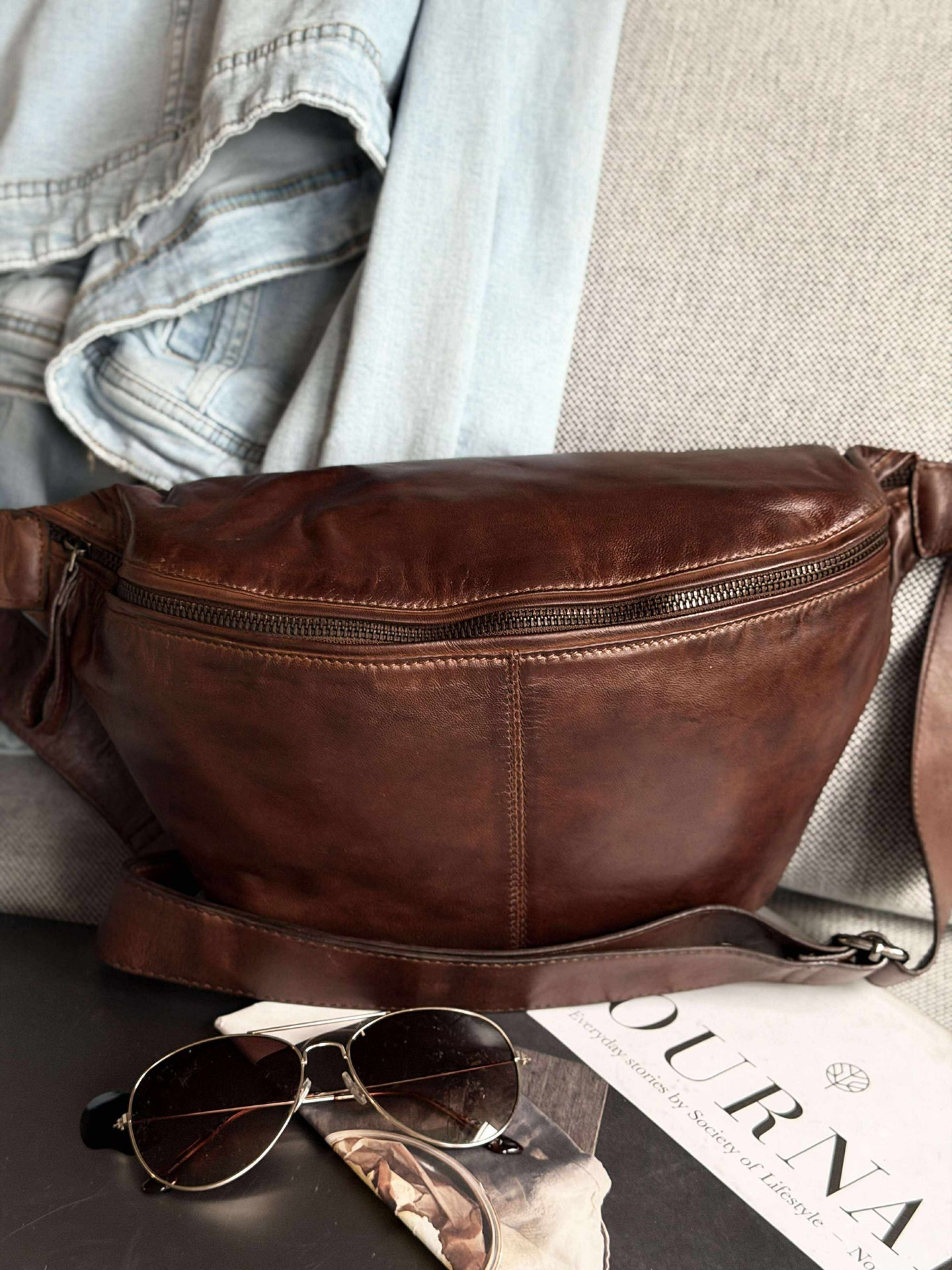 Bauchtasche Olivia Dark Cognac