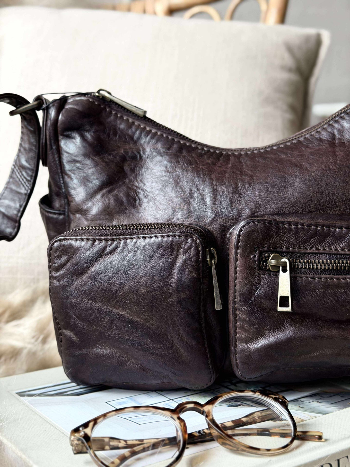 Schultertasche Sienna - Winter brown