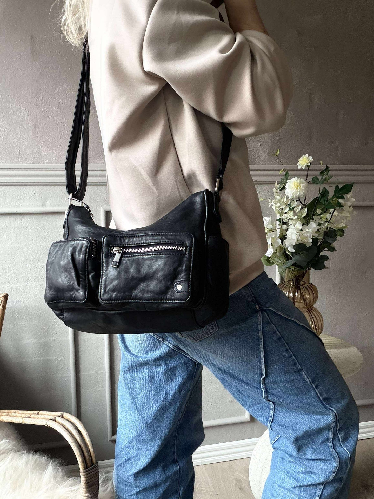 Schultertasche Sienna - Black Nero