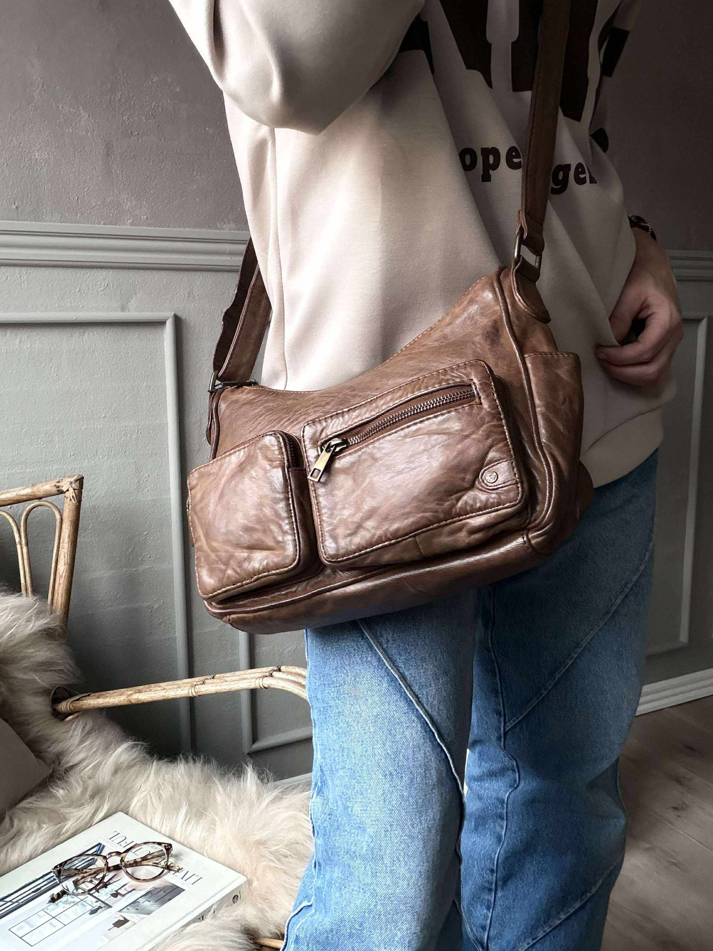 Schultertasche Sienna - Chestnut