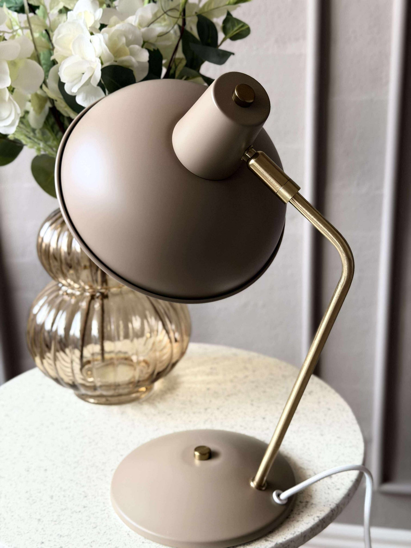 Tischlampe Retro - Beige / Gold