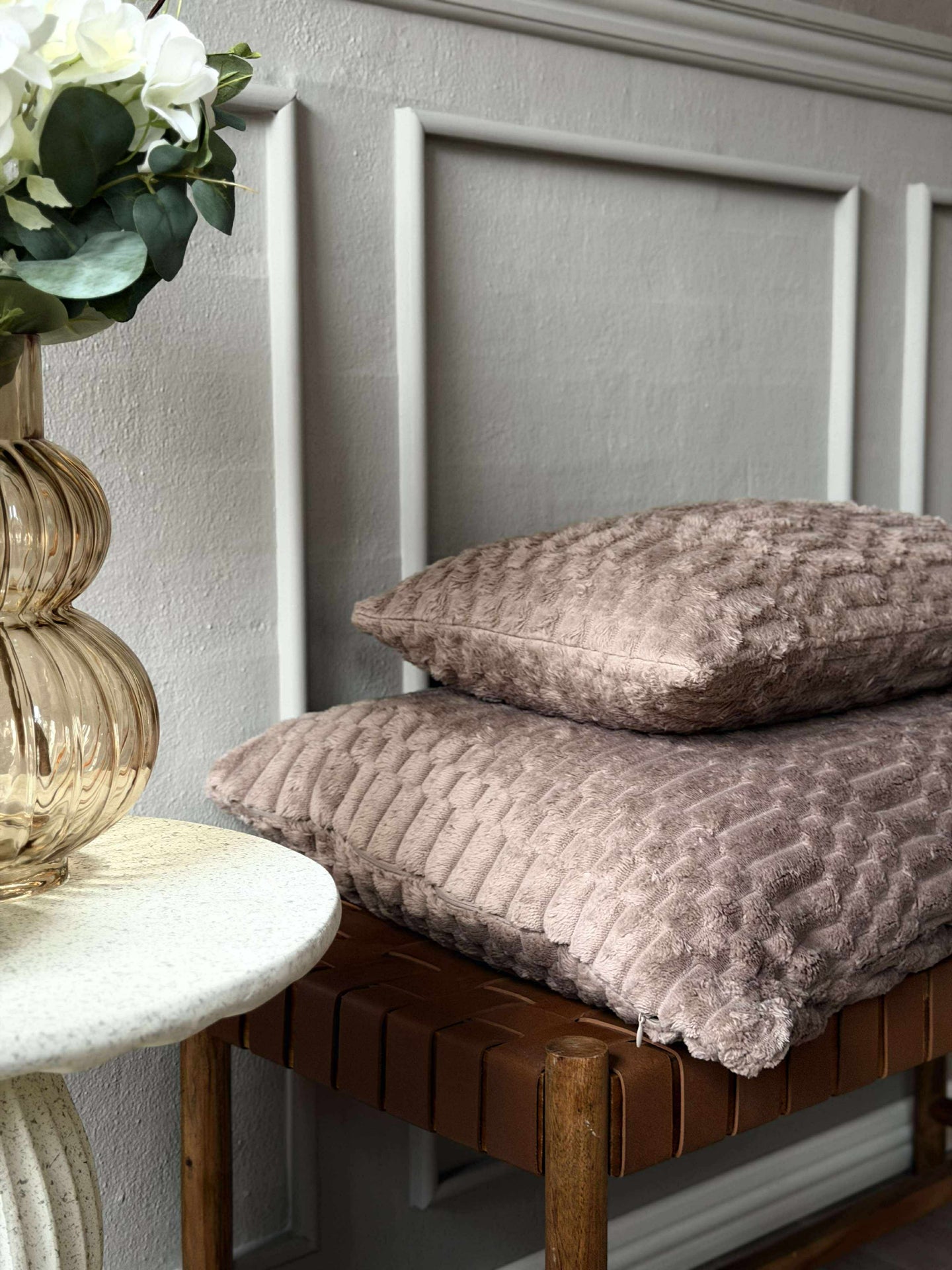 Kissen mit Füllung - Taupe