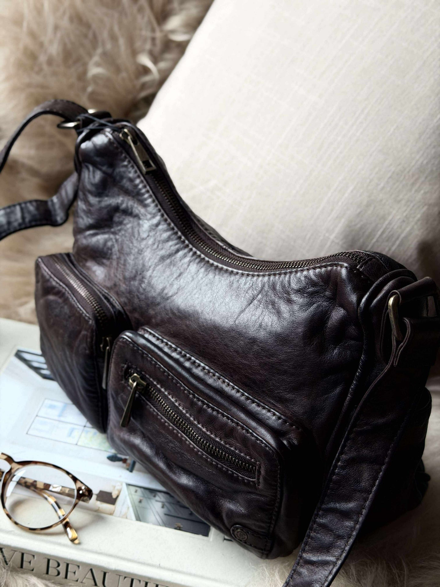 Schultertasche Sienna - Winter brown