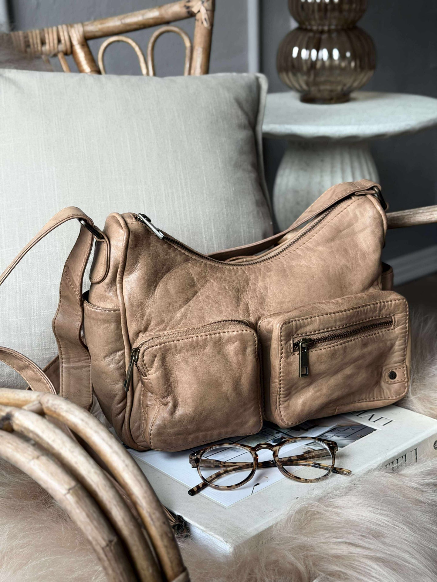 Schultertasche Sienna - Camel