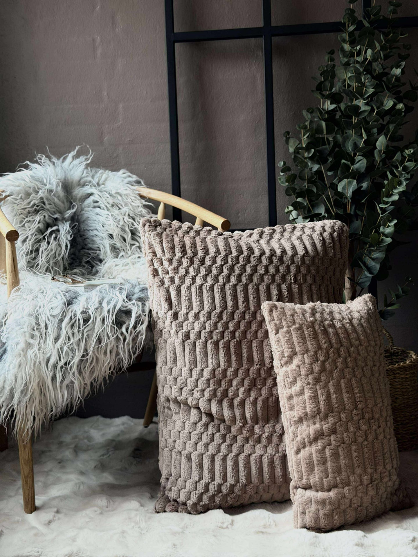 Kissen mit Füllung - Taupe