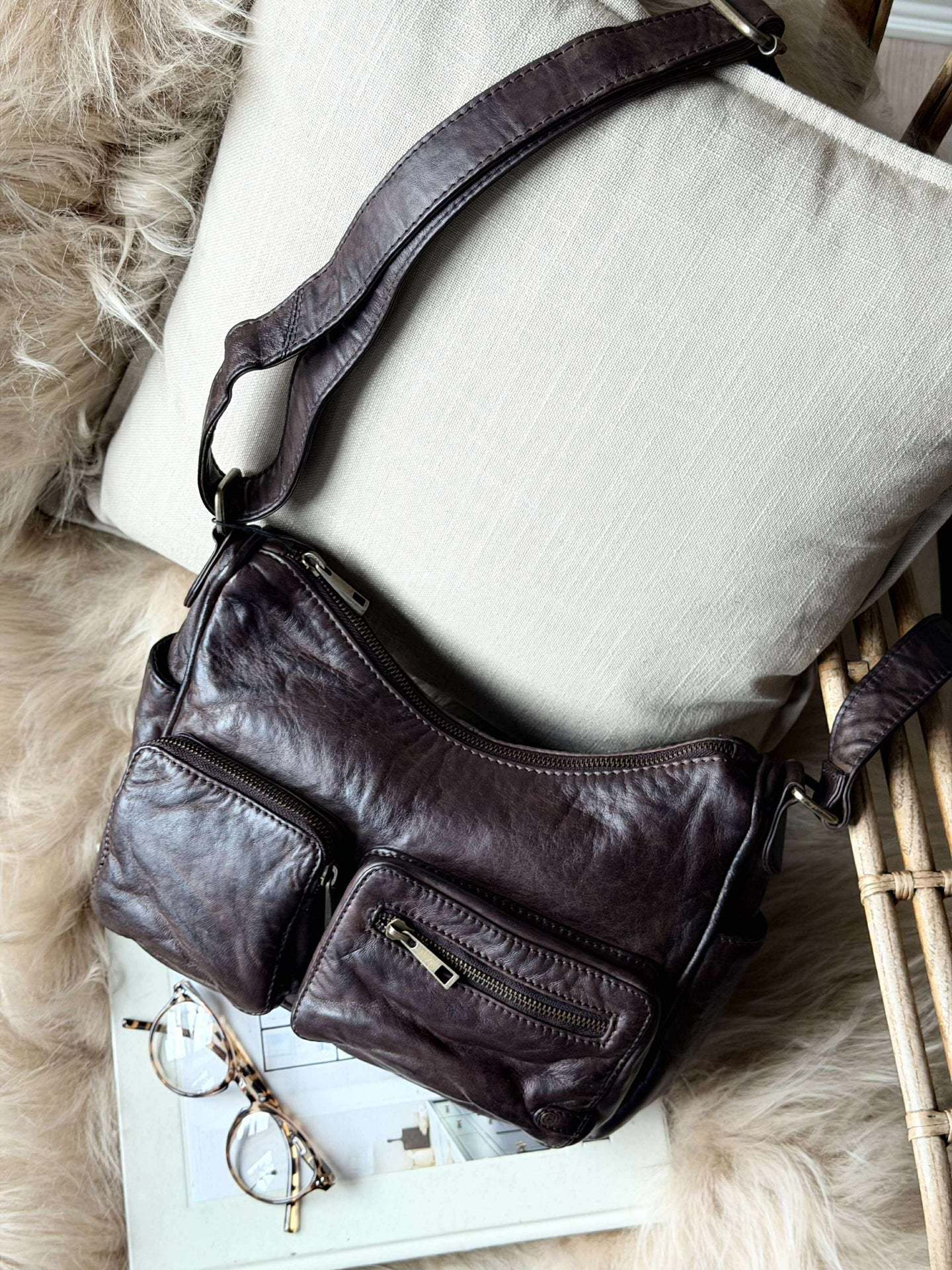 Schultertasche Sienna - Winter brown