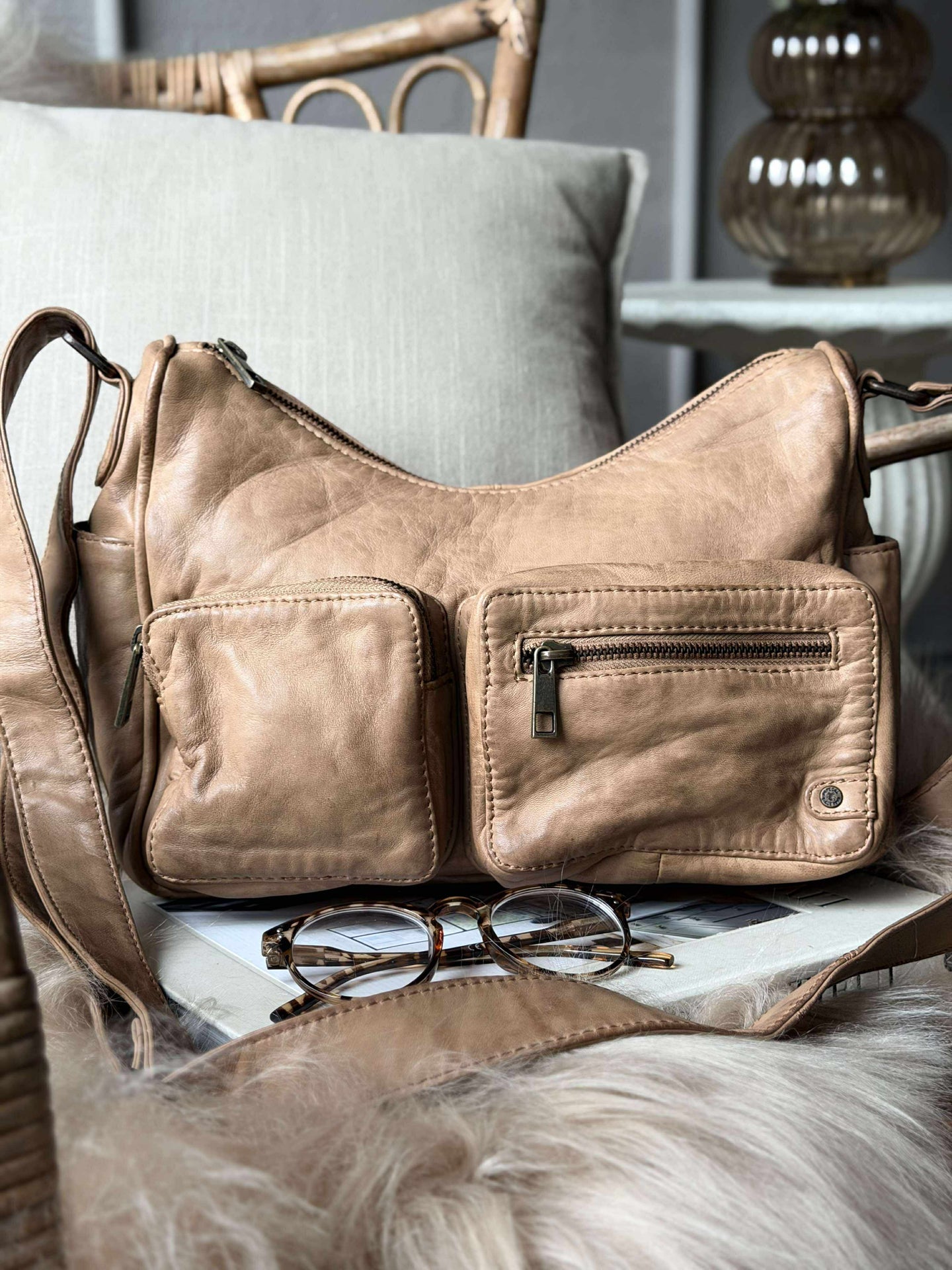 Schultertasche Sienna - Camel
