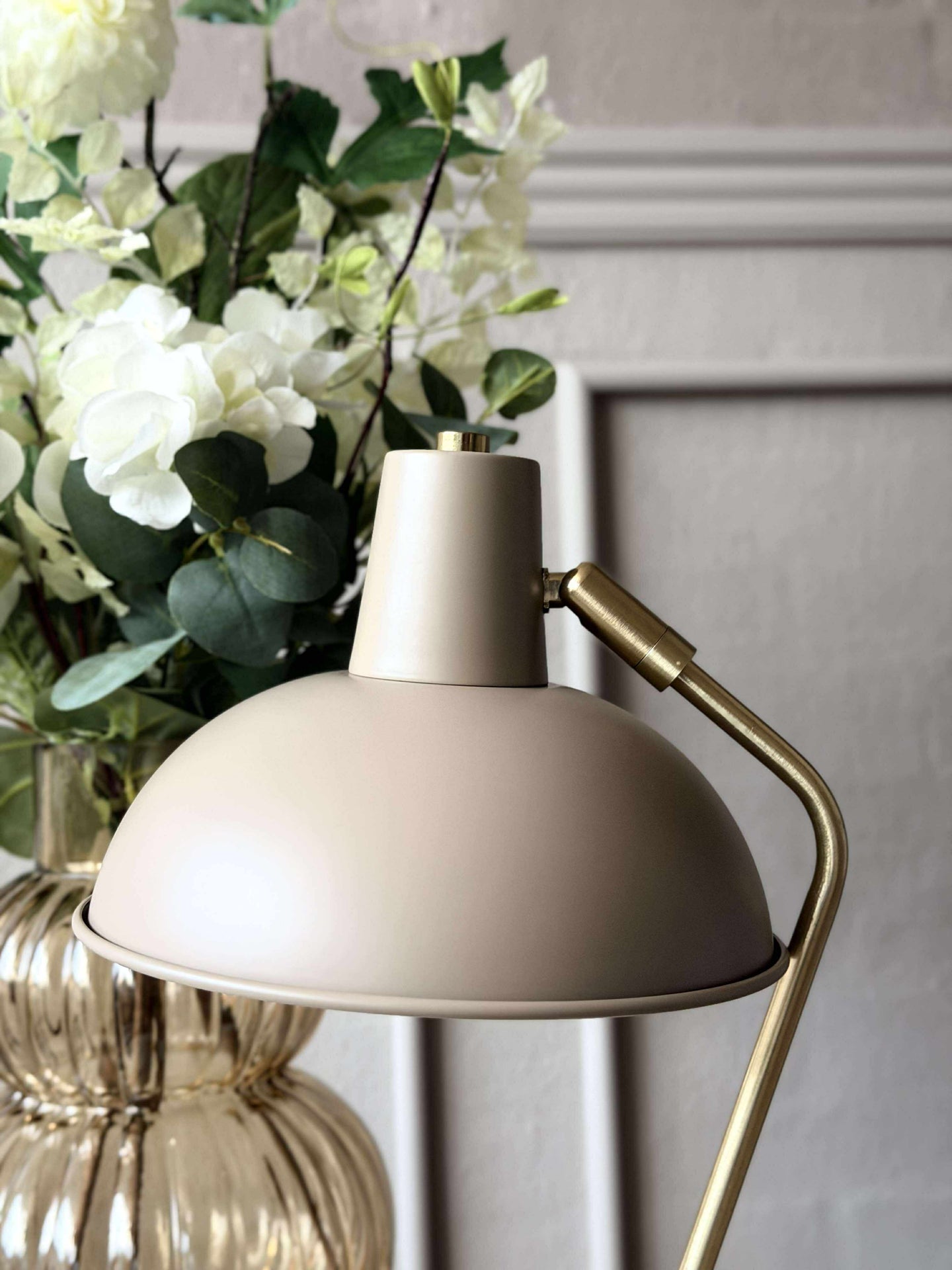 Tischlampe Retro - Beige / Gold