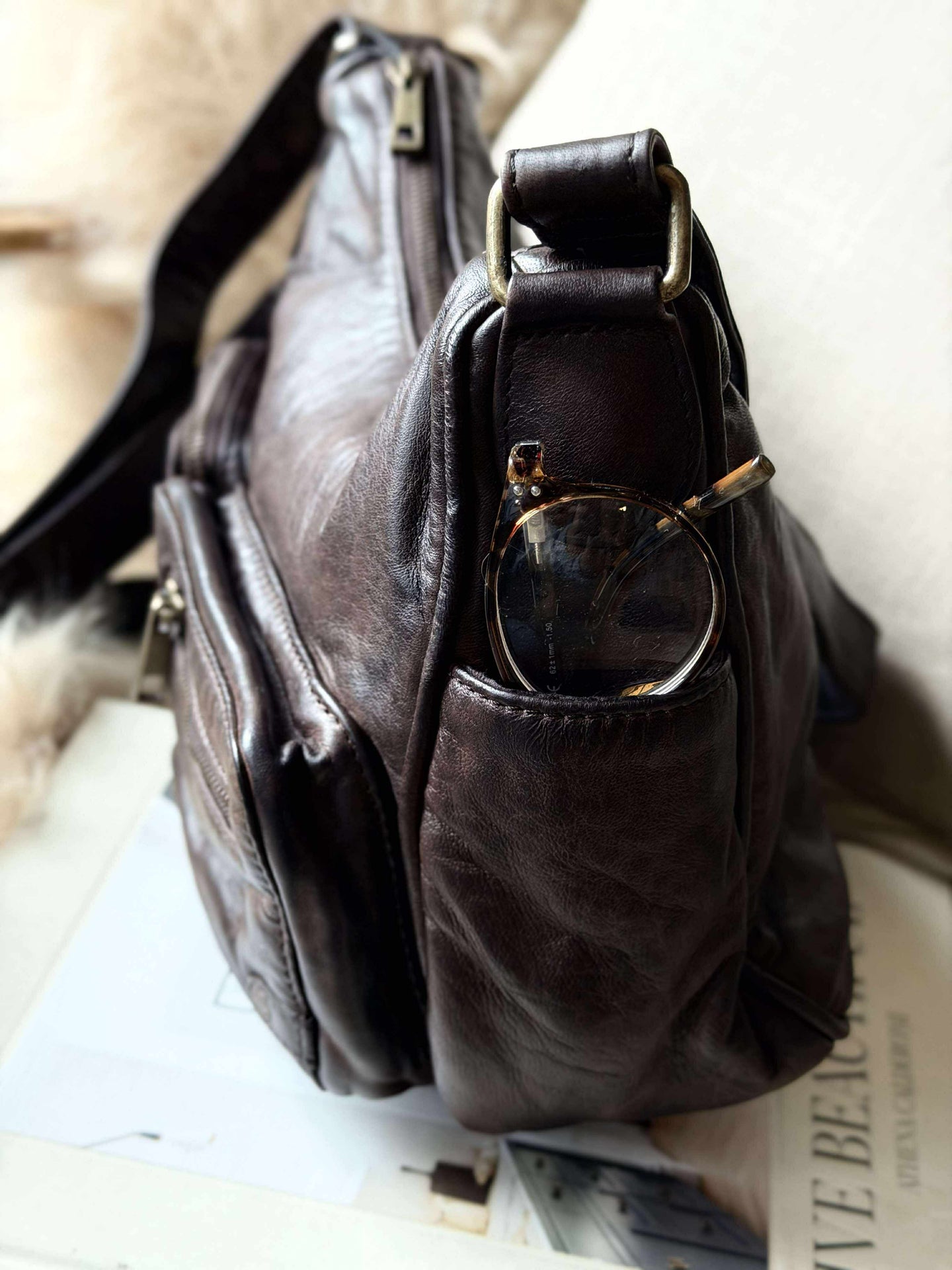 Schultertasche Sienna - Winter brown
