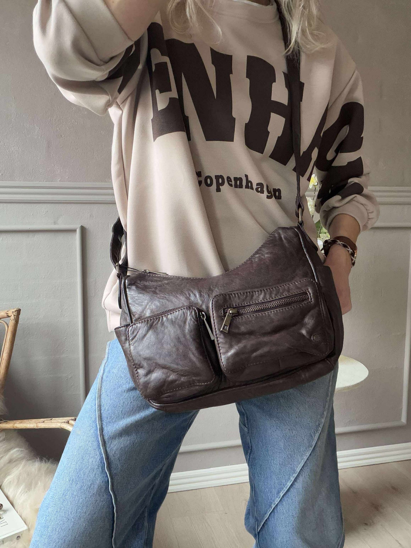 Schultertasche Sienna - Winter brown