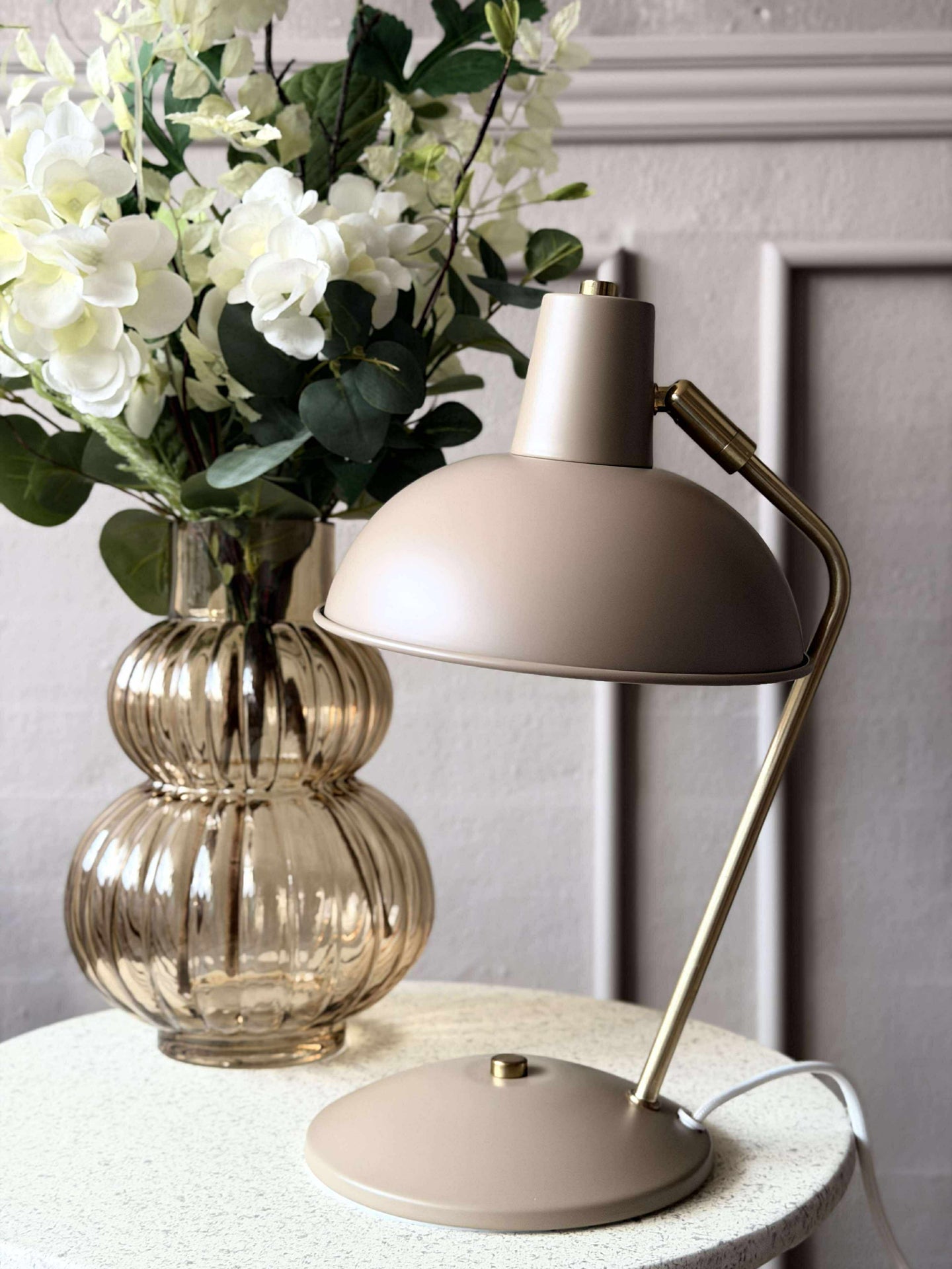 Tischlampe Retro - Beige / Gold