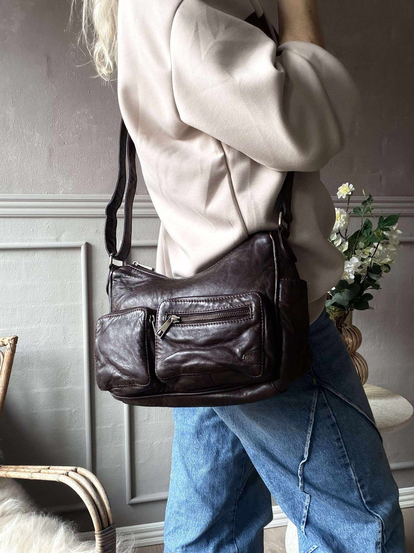 Schultertasche Sienna - Winter brown