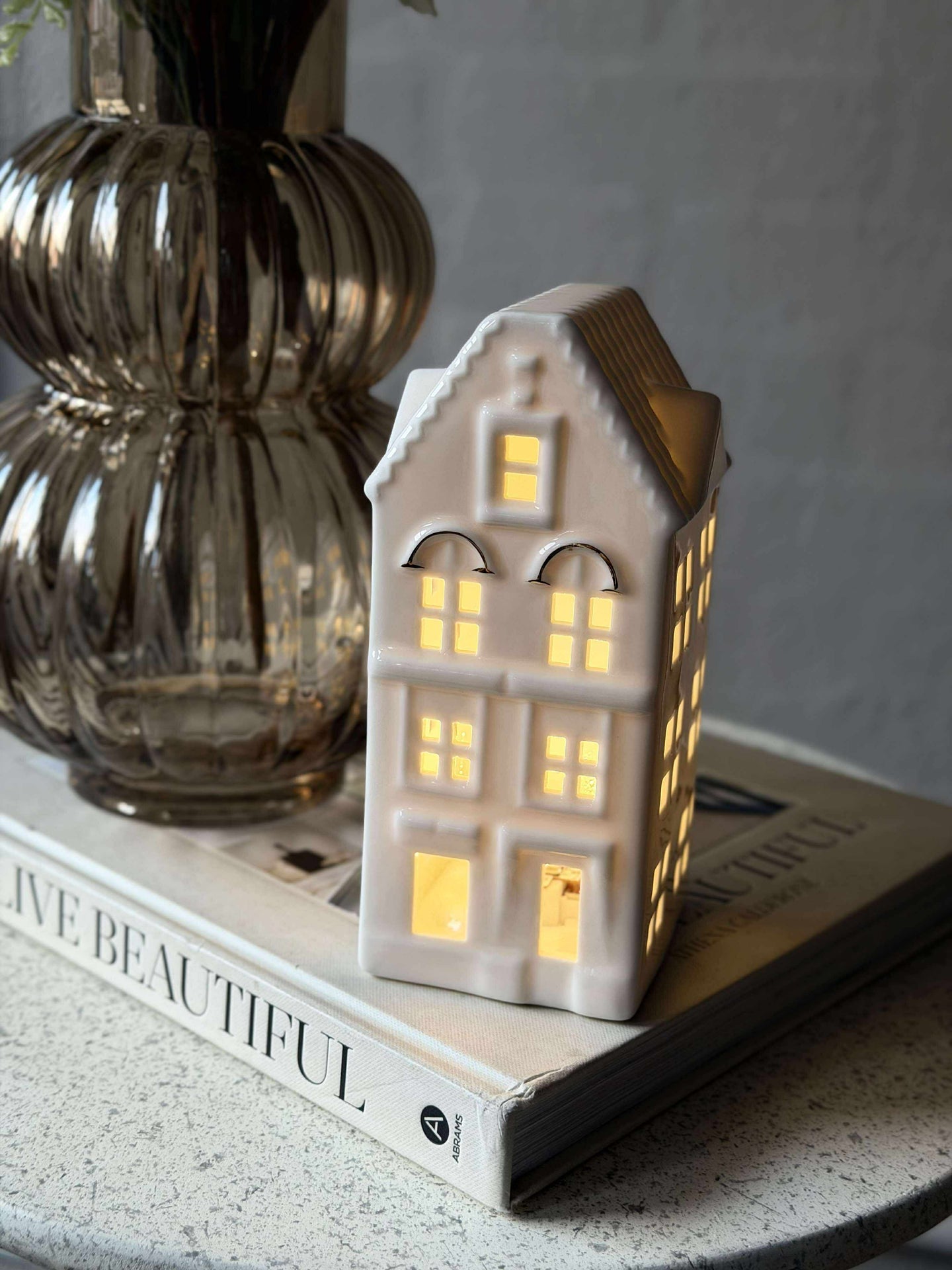 Lichthaus mit LED - Porzellan