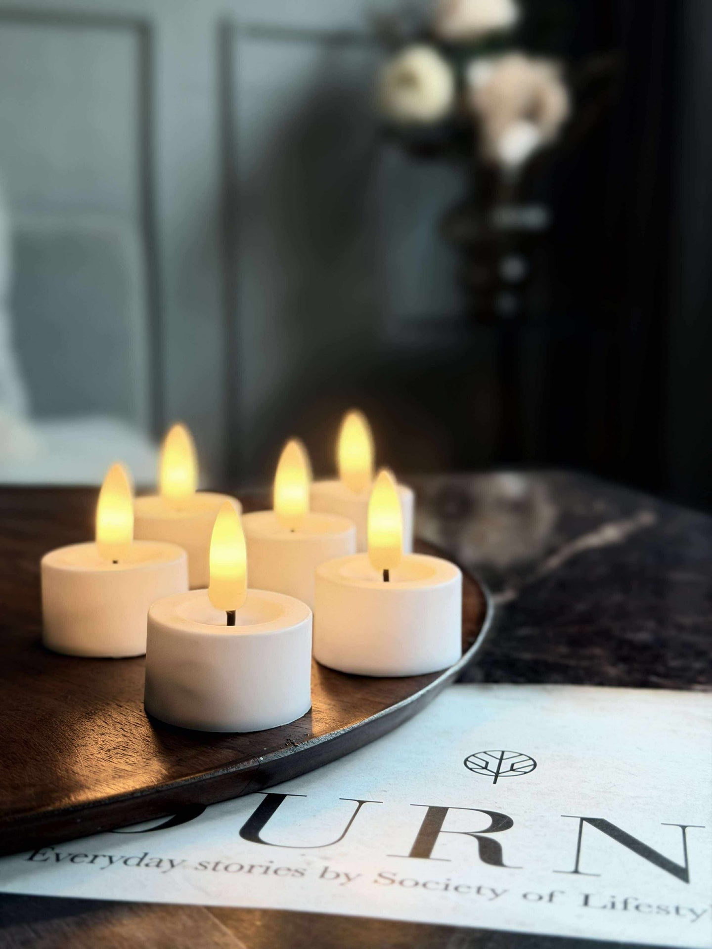 LED-Teelichter 8 Stk. + Fernbedienung mit Timer