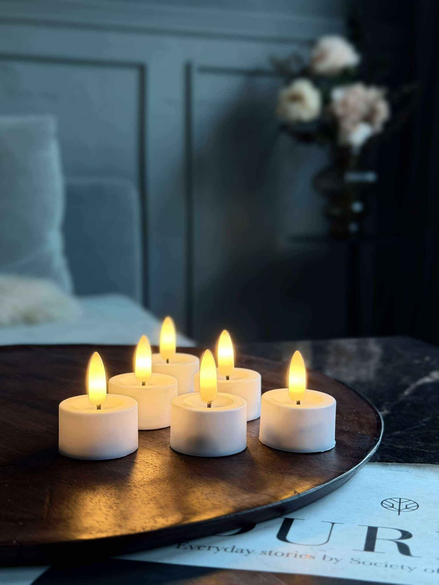 LED-Teelichter 8 Stk. + Fernbedienung mit Timer