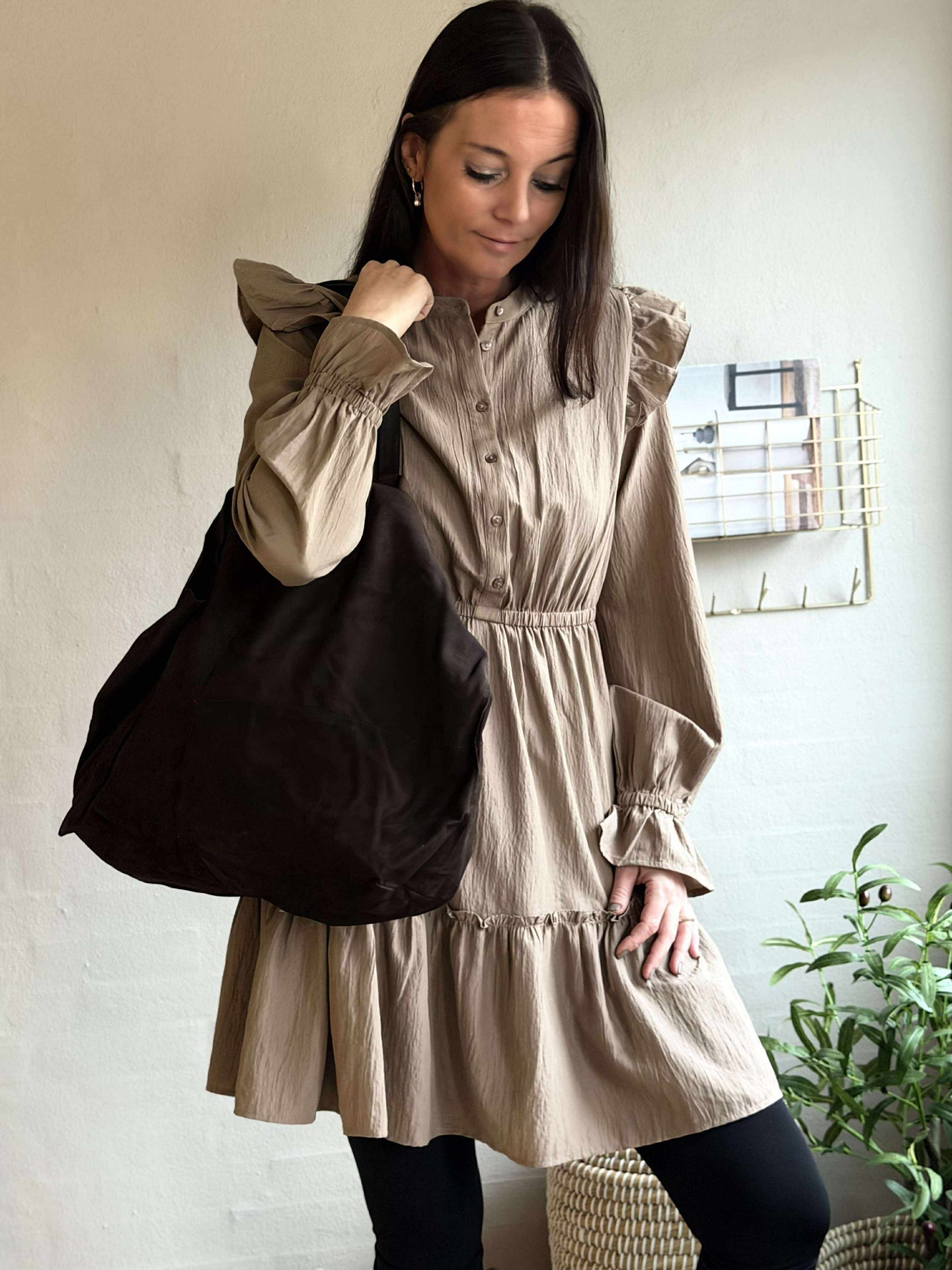 Shopper Julia Veloursleder - Dark Coffee