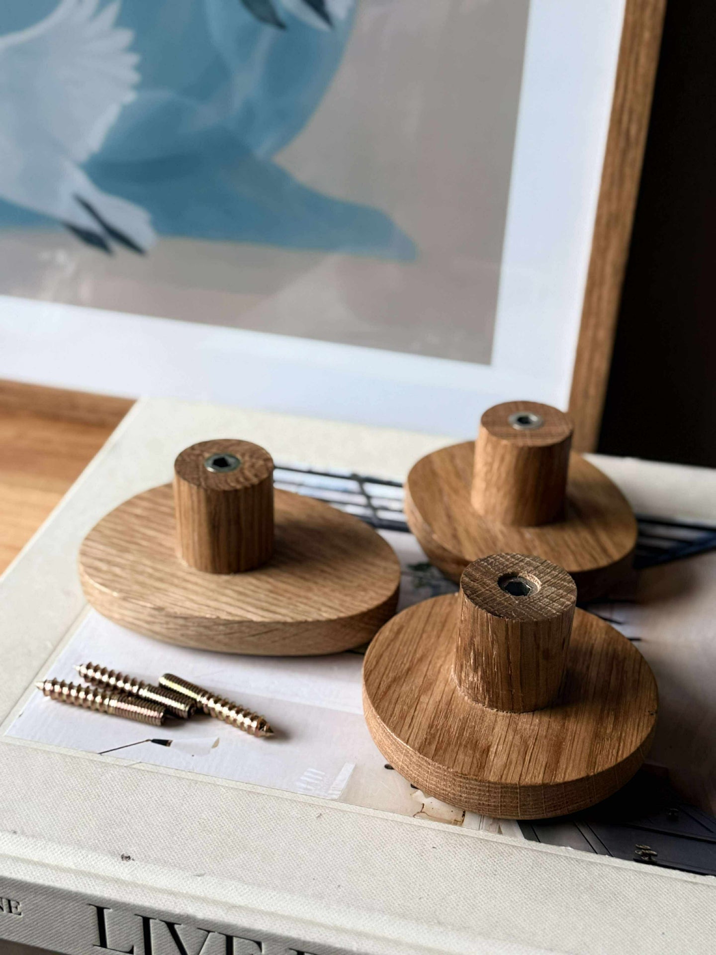 Wandhaken Eiche - Set mit 3 Stk