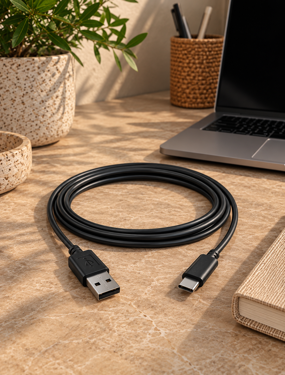 Ladekabel USB-A auf USB-C - 2 m schwarz