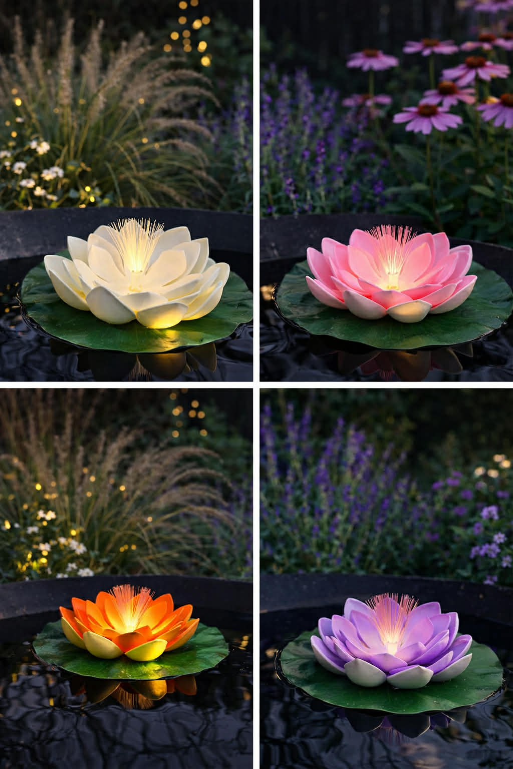Lotus mit Solar - Verschiedene Farben