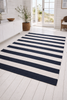 Teppich BRED STRIB - 140x200 cm Anthrazit / Natur