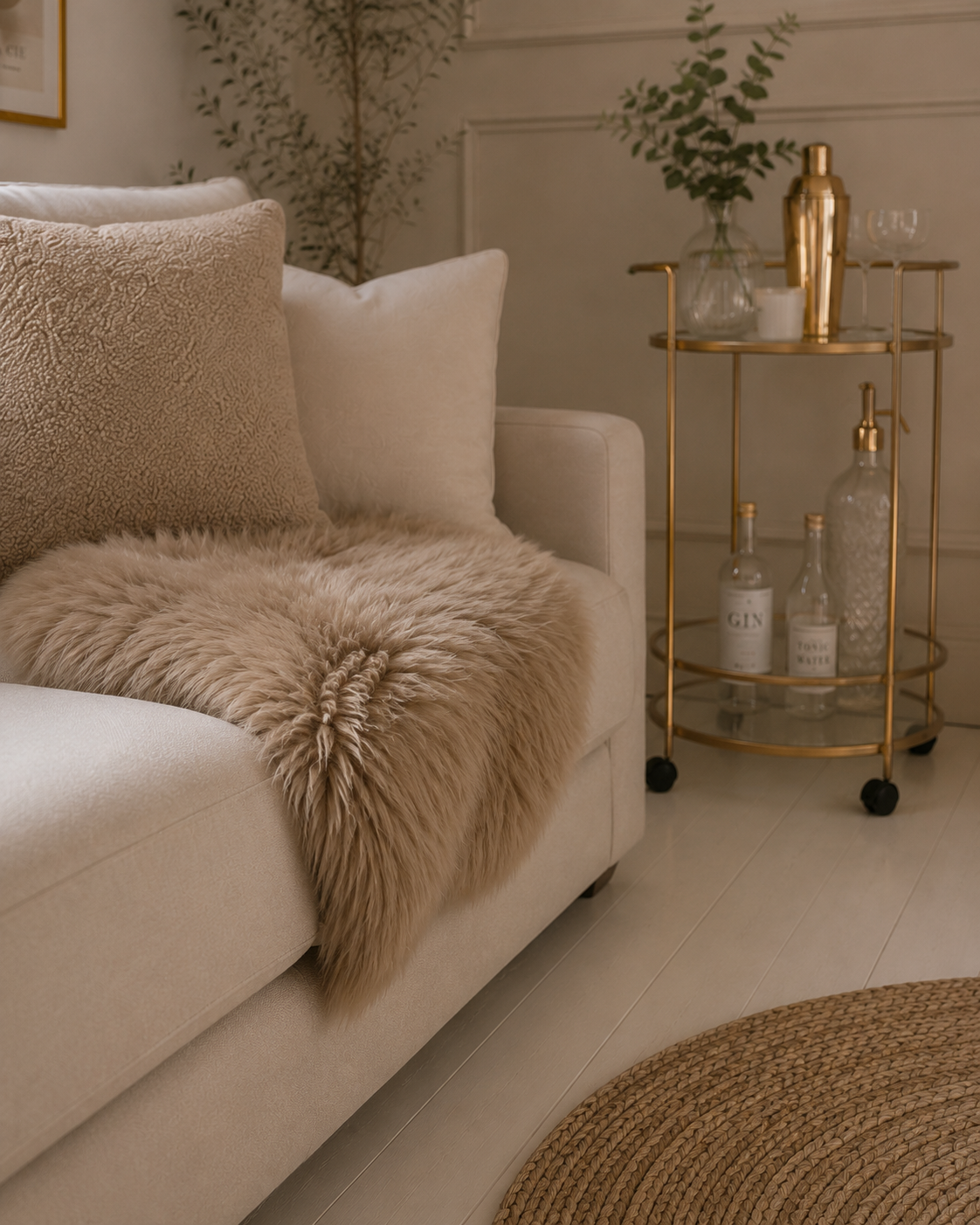 Lammfell Taupe - 85x55 cm