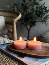 LED JUMBO Teelichter 2 Stk. - Rosa Wachs