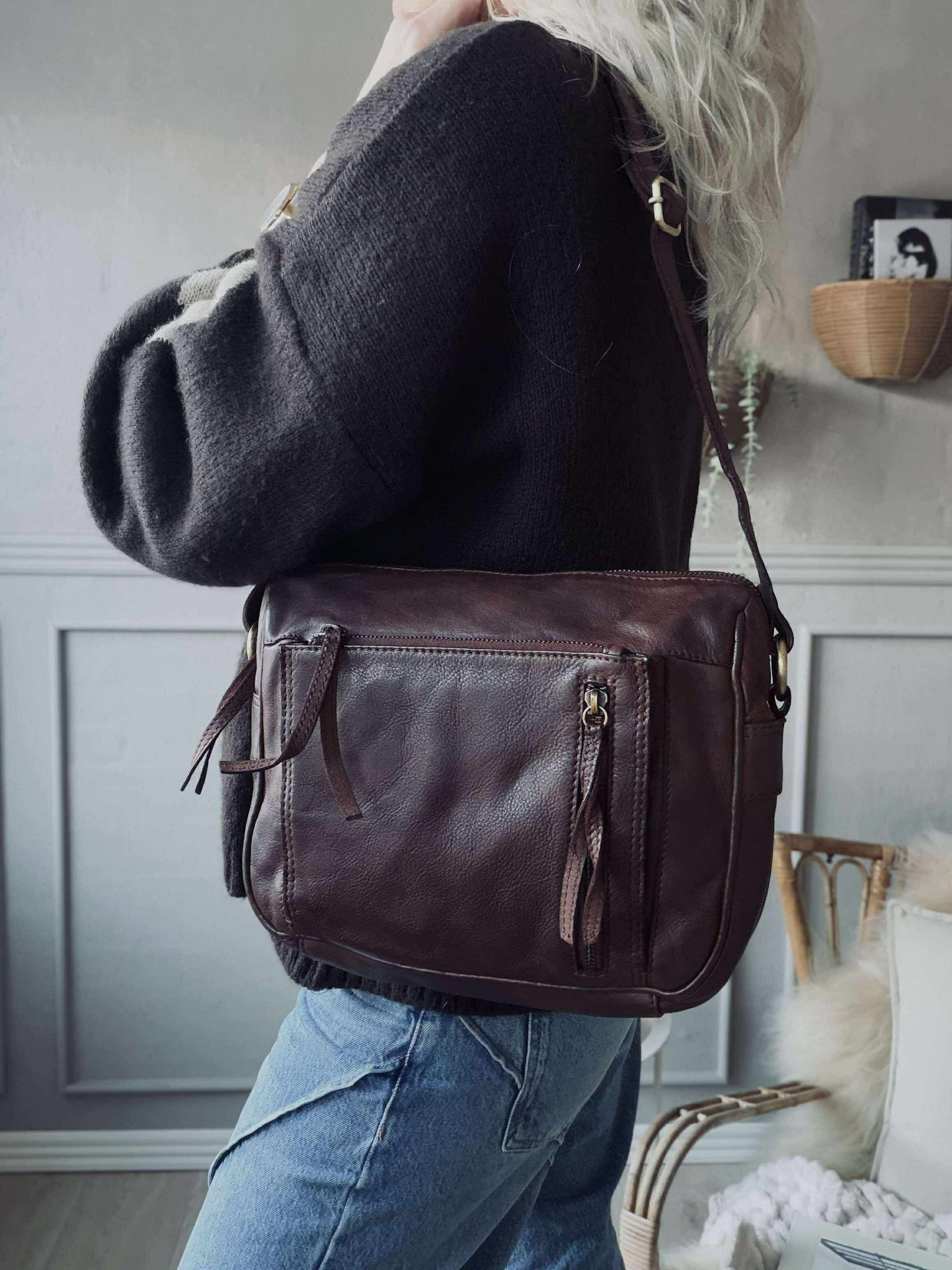 Crossbody Raw Boheme Big – Braun