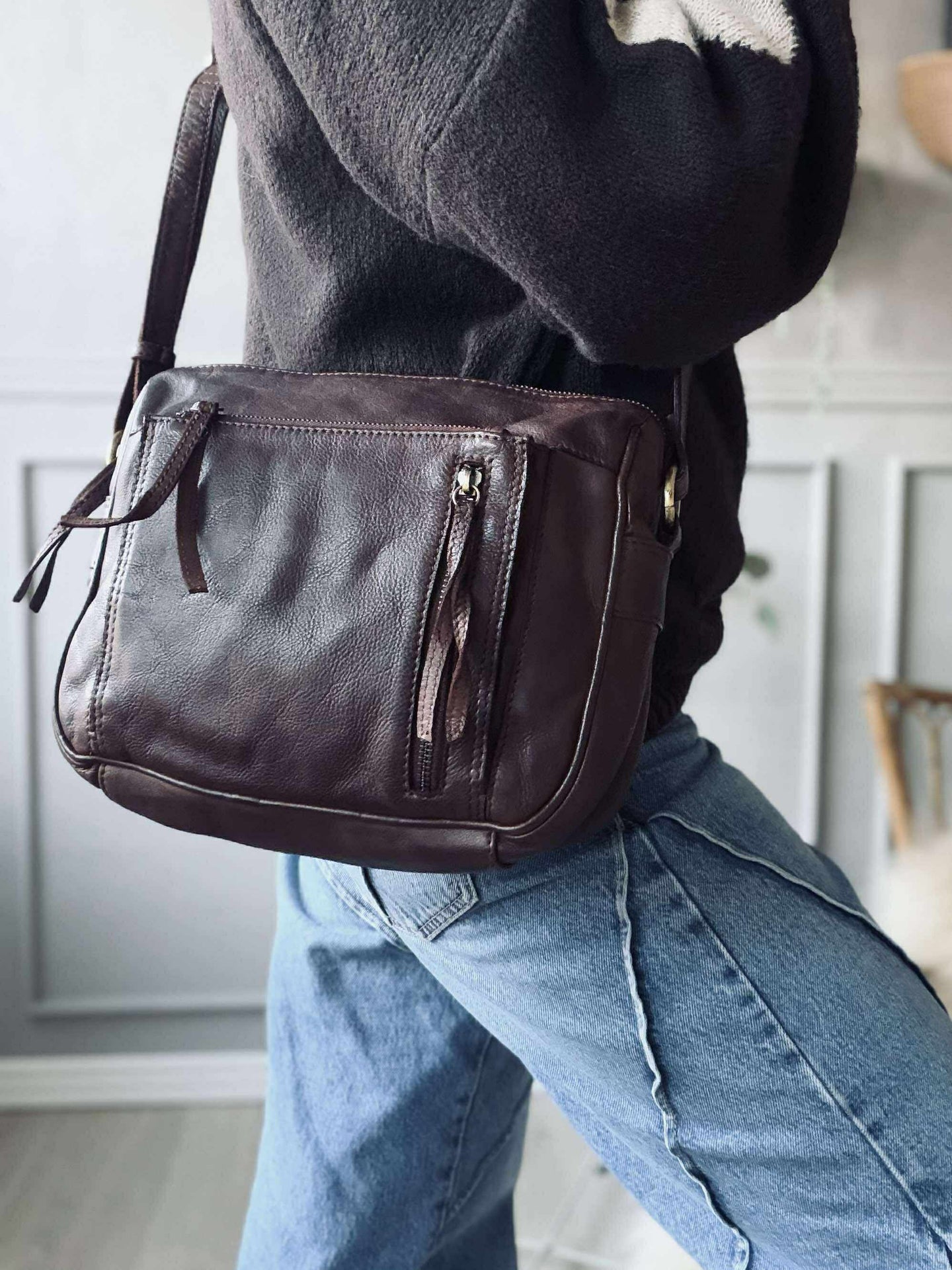 Crossbody Raw Boheme Big – Braun