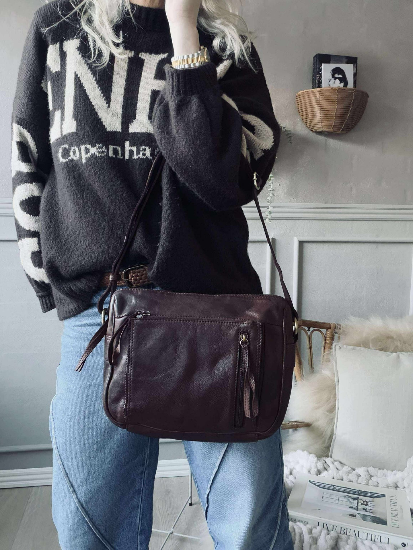 Crossbody Raw Boheme Big – Braun