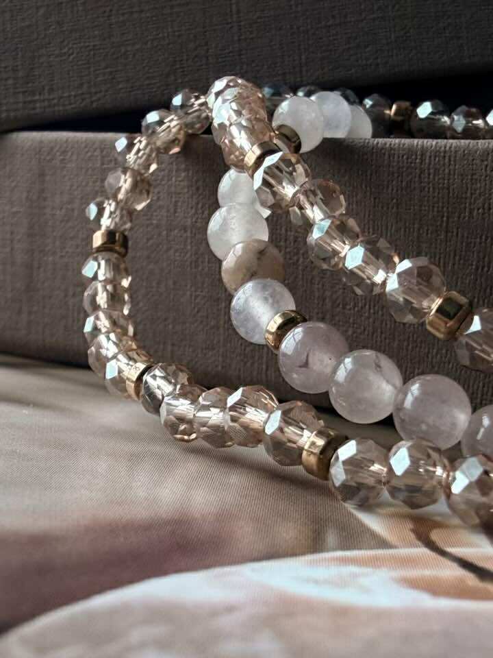 Armband Leah Blush/Natur – Set mit 3 Stück