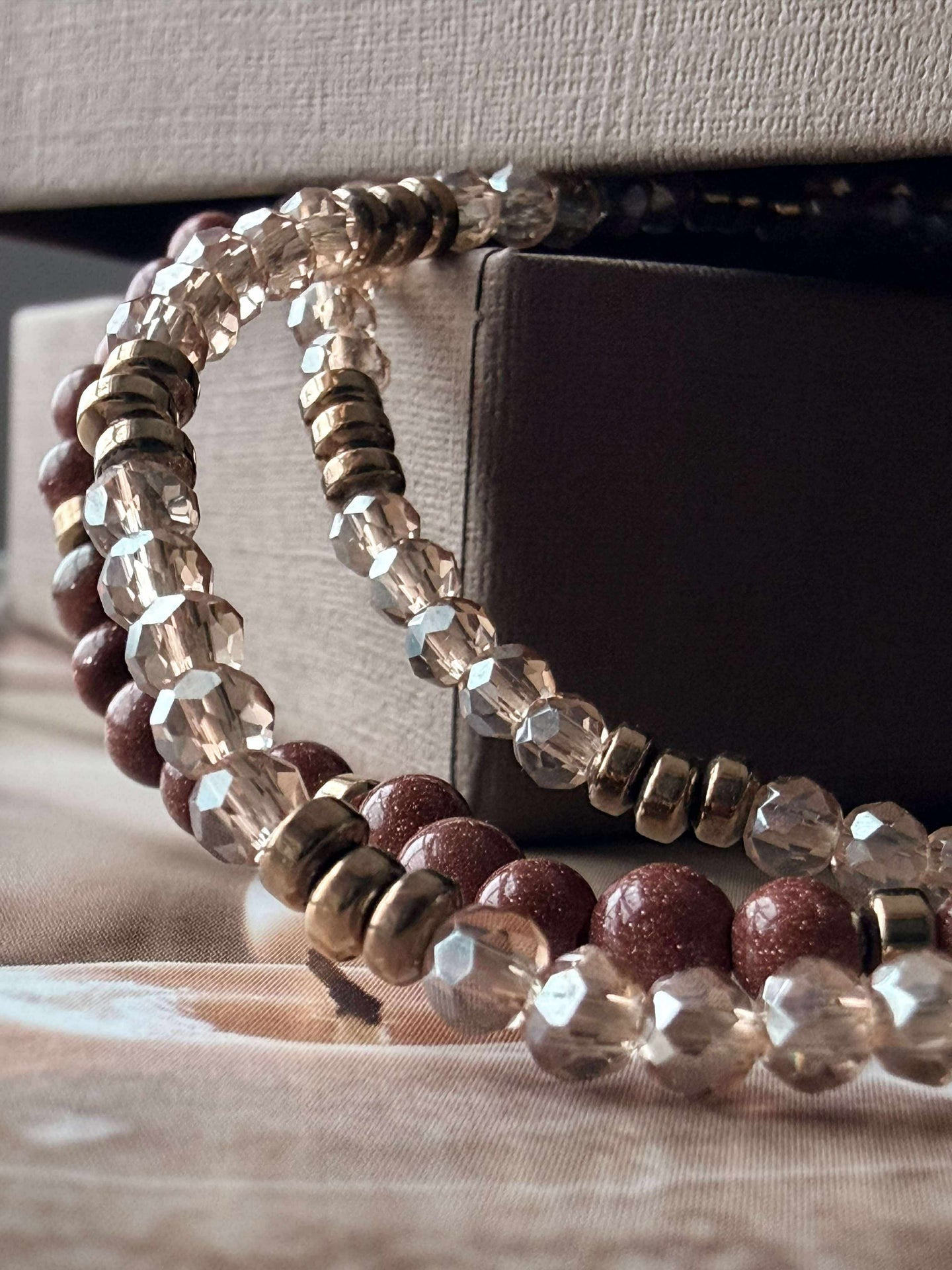 Armband Leah Natur/Cognac – Set mit 3 Stk.