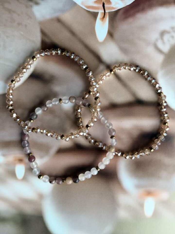 Armband Leah Blush/Natur – Set mit 3 Stück
