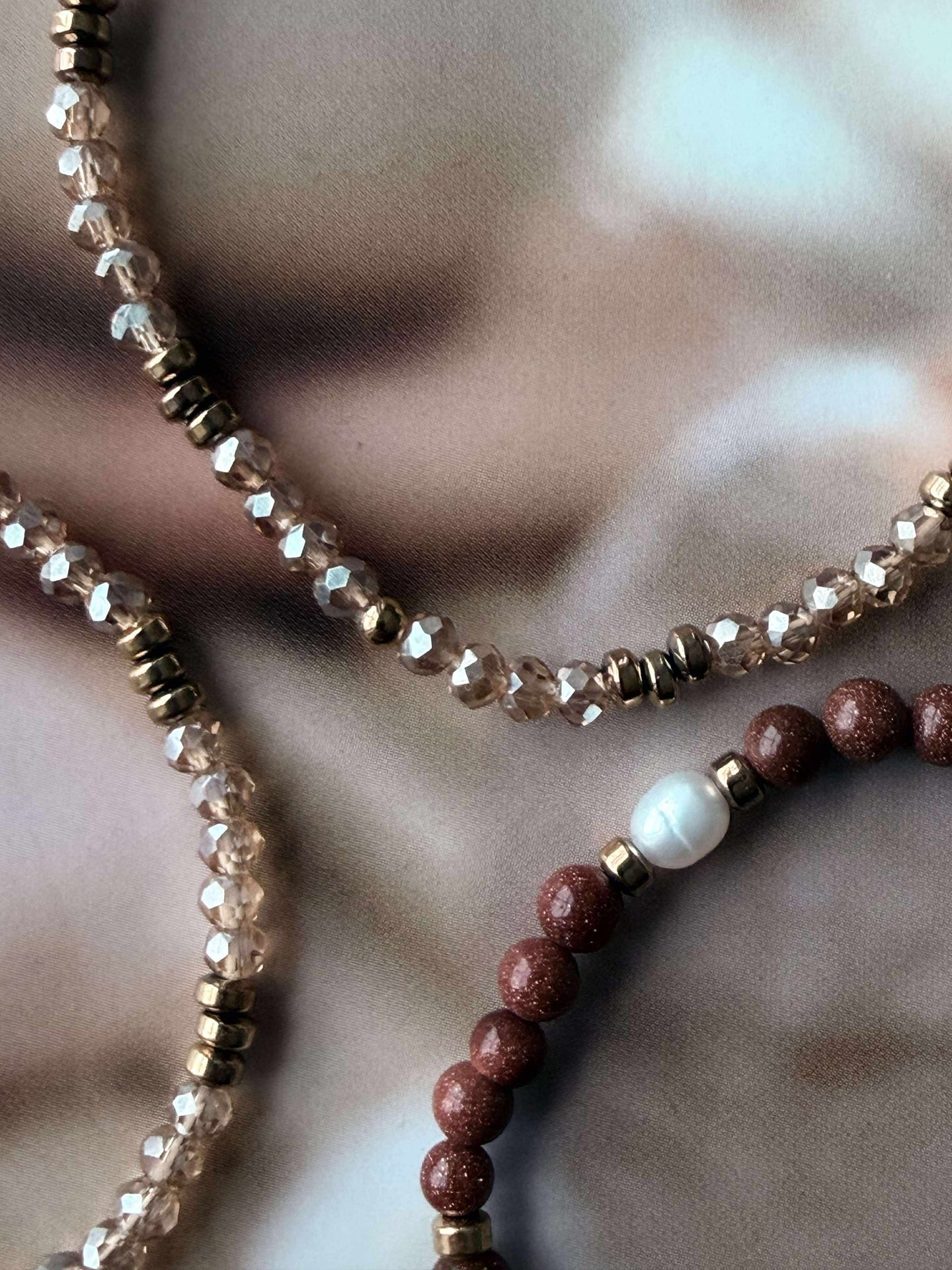 Armband Leah Natur/Cognac – Set mit 3 Stk.