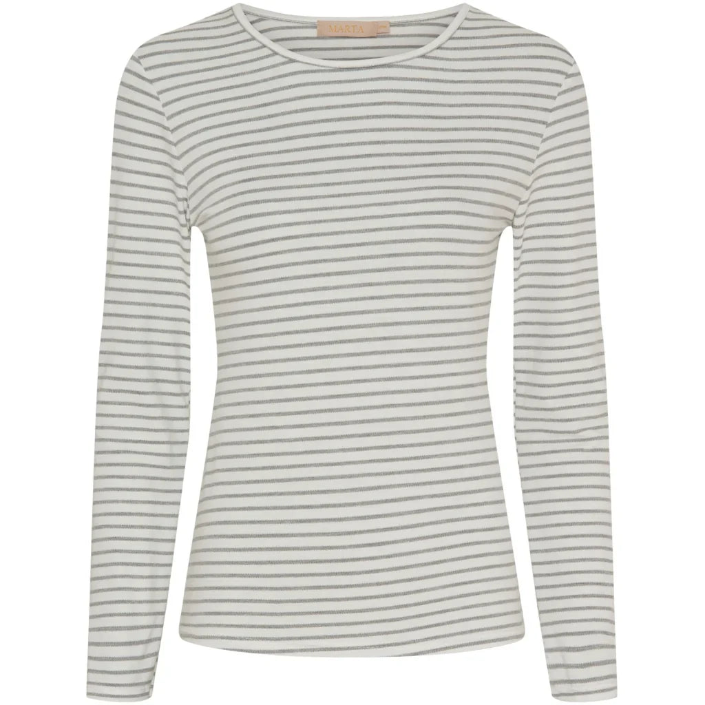 Bluse Nancy gestreift - Grau/Weiß