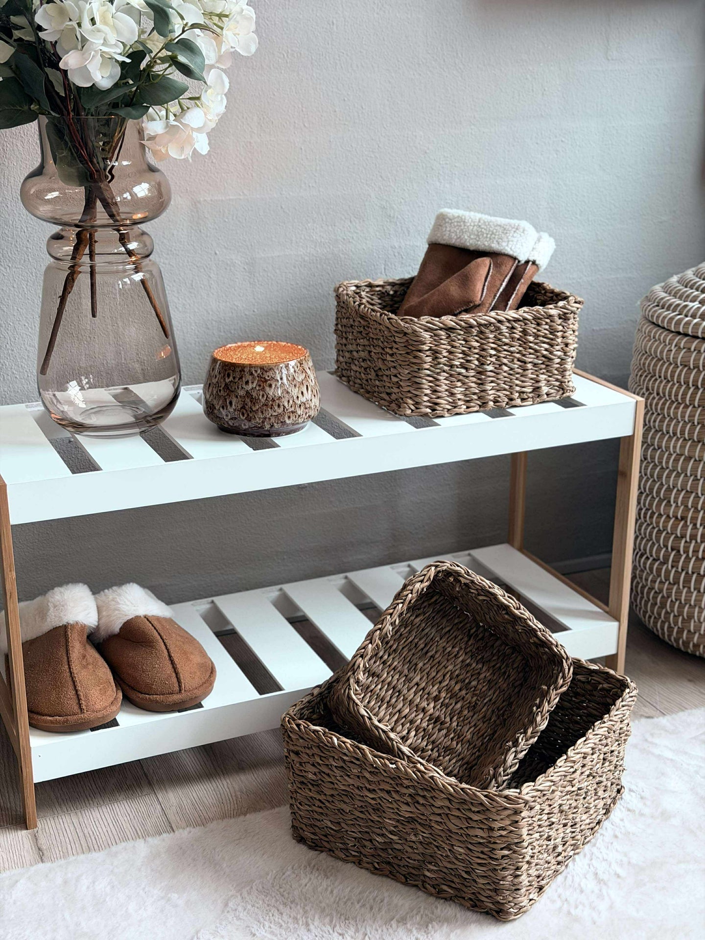 Schuhregal aus Bambus - 2 Ablagen