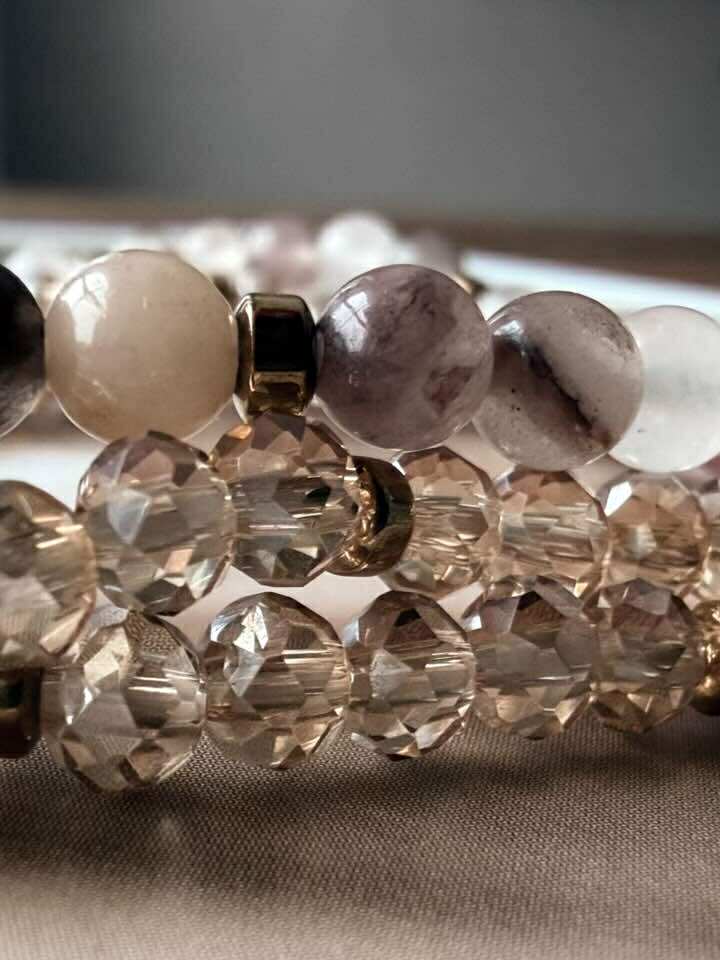 Armband Leah Blush/Natur – Set mit 3 Stück