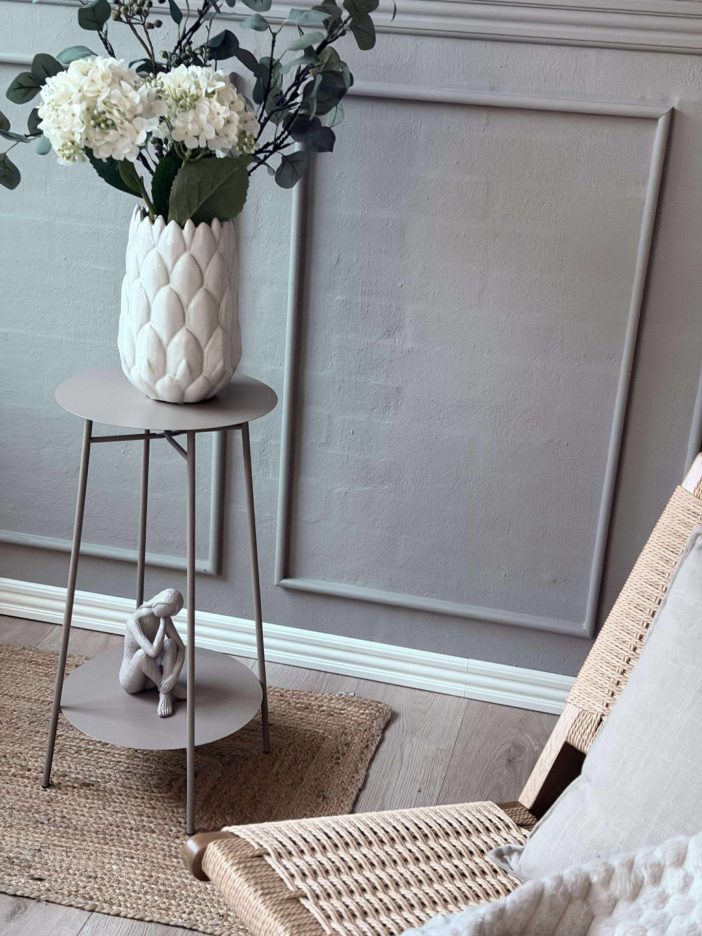 Beistelltisch mit Ablage - Taupe
