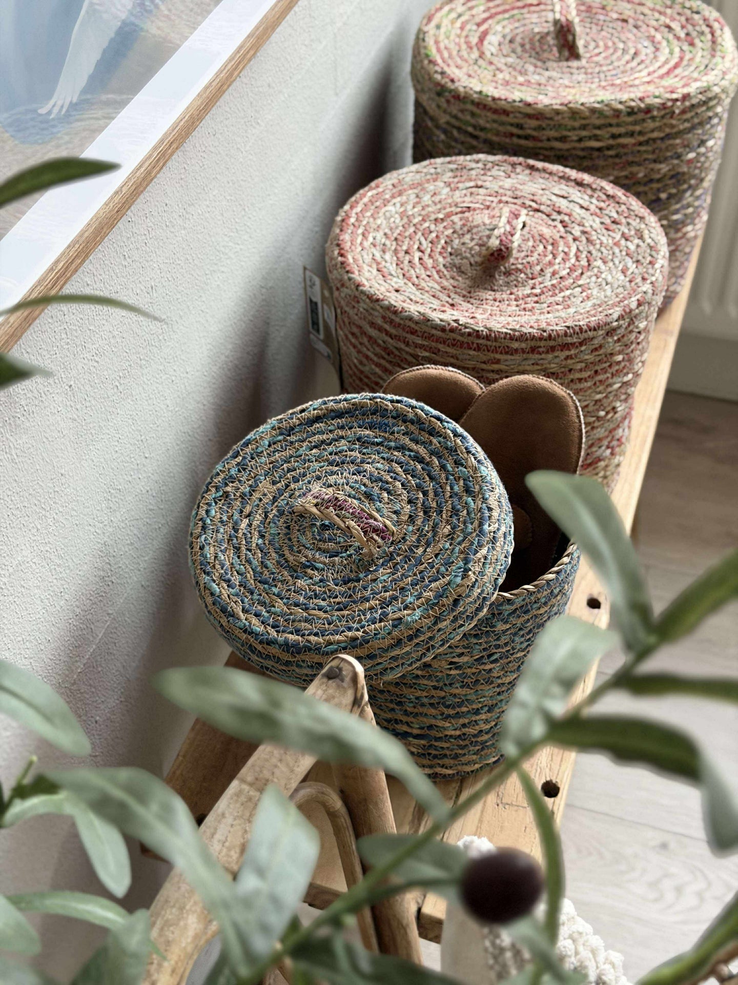 Körbe mit Deckel COLOR - Set 3 Stück