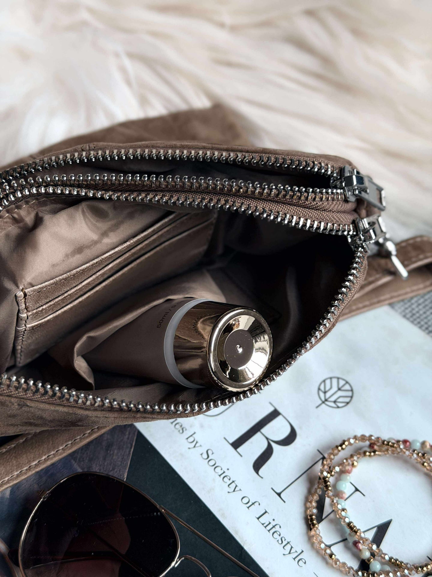 Crossbody-Clutch ALICE - Nude-Braun